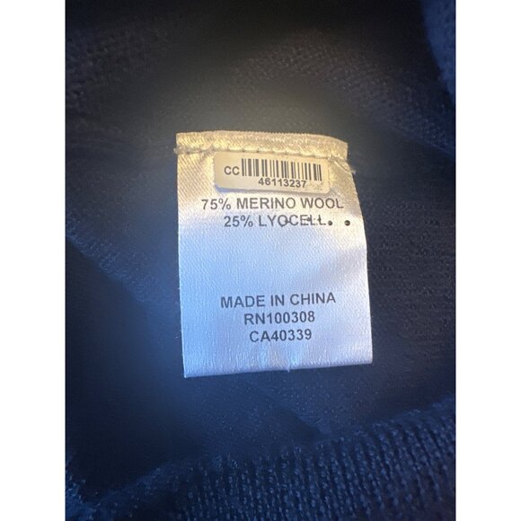 Peter Millar Mens Navy V-Neck Sweater XL Merino Wool & Lyocell Made In China - Picture 4 of 5